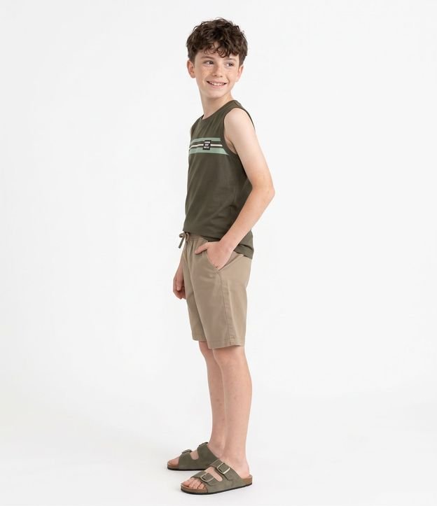 Remera Infantil en Algodón Rayada con Estampado Localizada - Talle 5 a 14 años 2