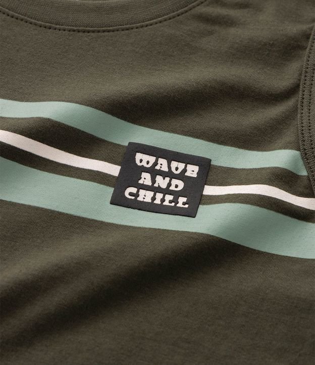Remera Infantil en Algodón Rayada con Estampado Localizada - Talle 5 a 14 años 4