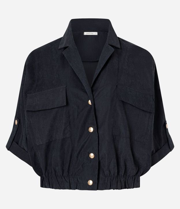 Camisa con Bajo Ajustada y Mangas Dobladas