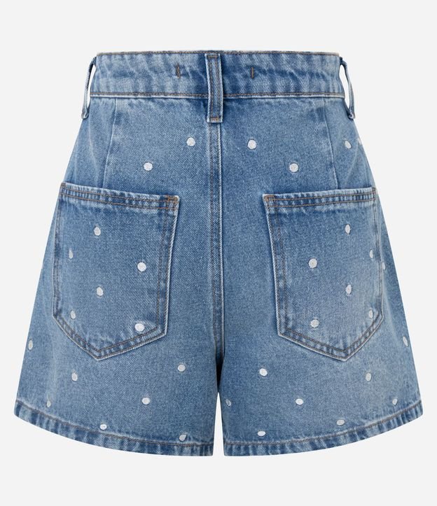 Short Evasê en Jeans con Bordado de Lunares 8