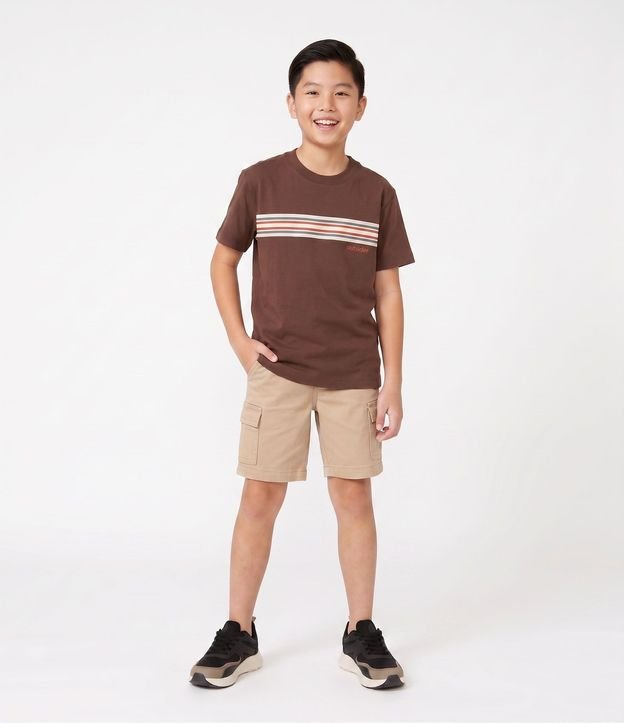 Remera Infantil en Suedine Raya Pecho - Talle 5 a 14 años