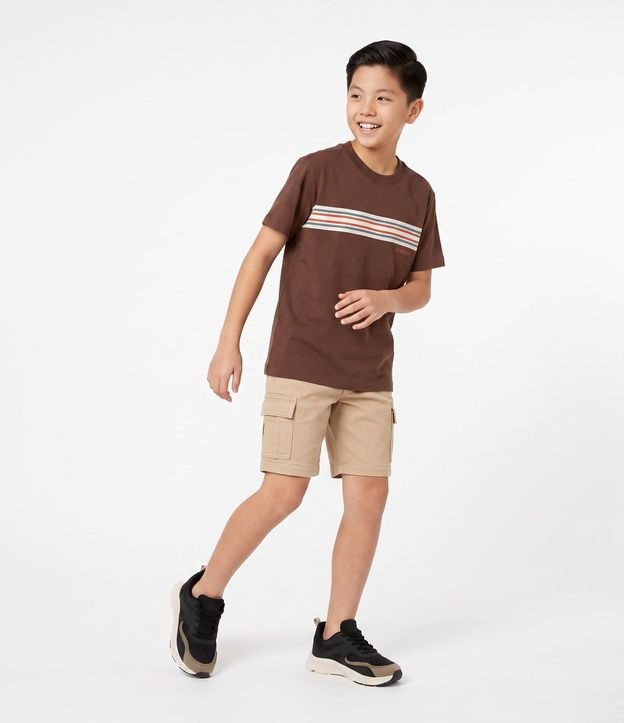 Remera Infantil en Suedine Raya Pecho - Talle 5 a 14 años 2