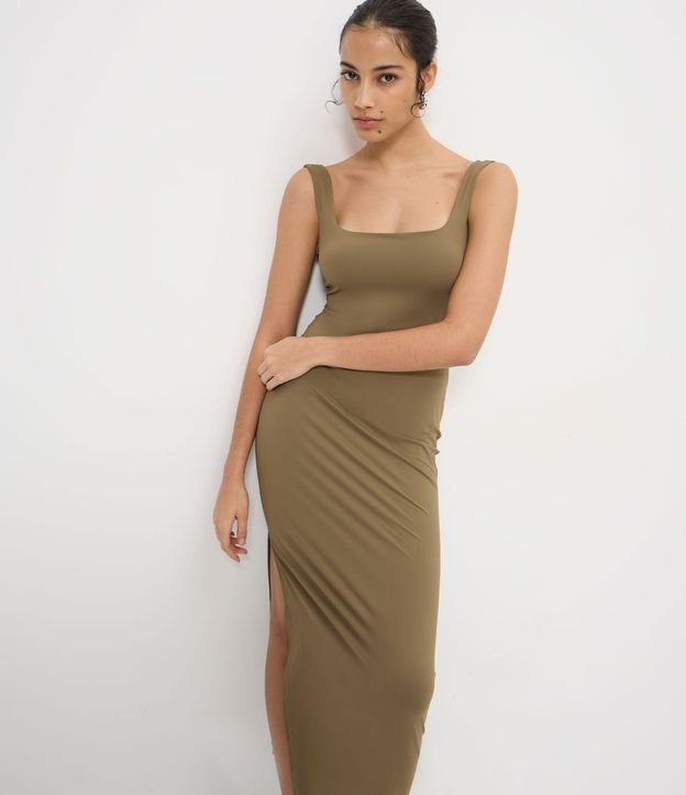 Vestido Long Midi en Poliamida con Escote en la Espalda 2