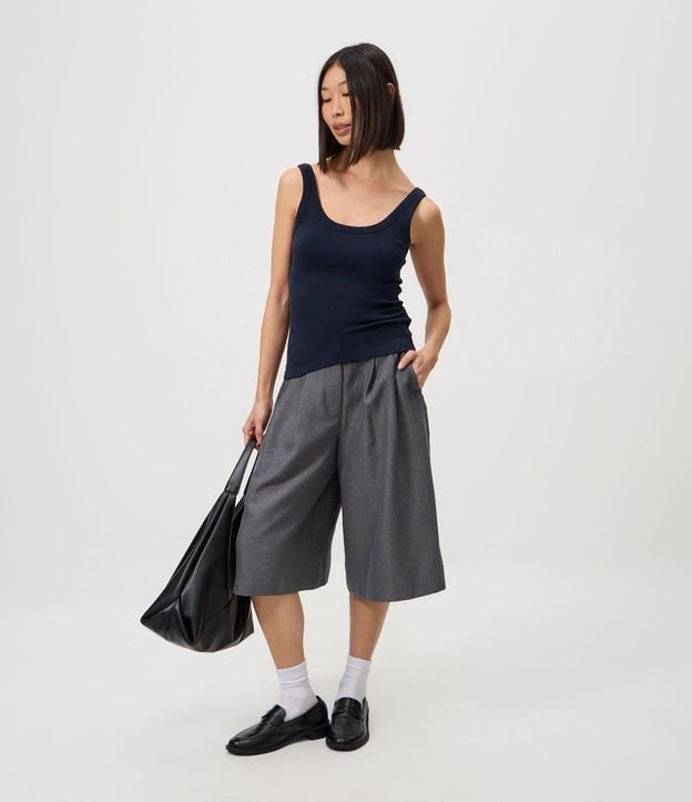 Musculosa Básica en Rib con Breteles Anchos