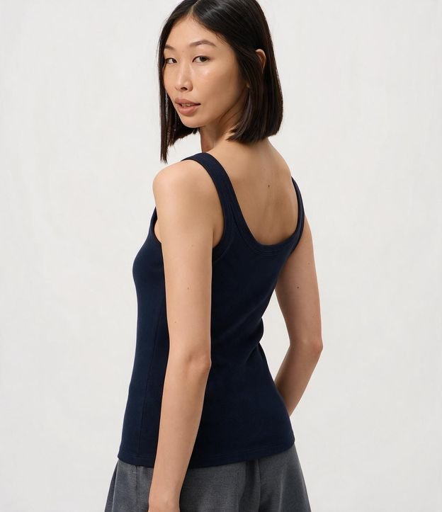 Musculosa Básica en Rib con Breteles Anchos 3