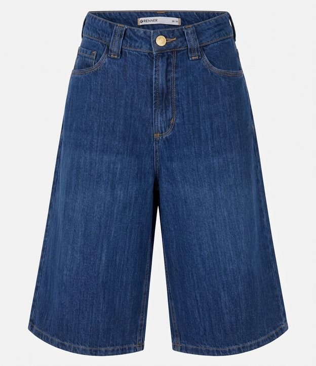 Bermuda Long en Jeans con Cintura Alta y Bolsillos 5