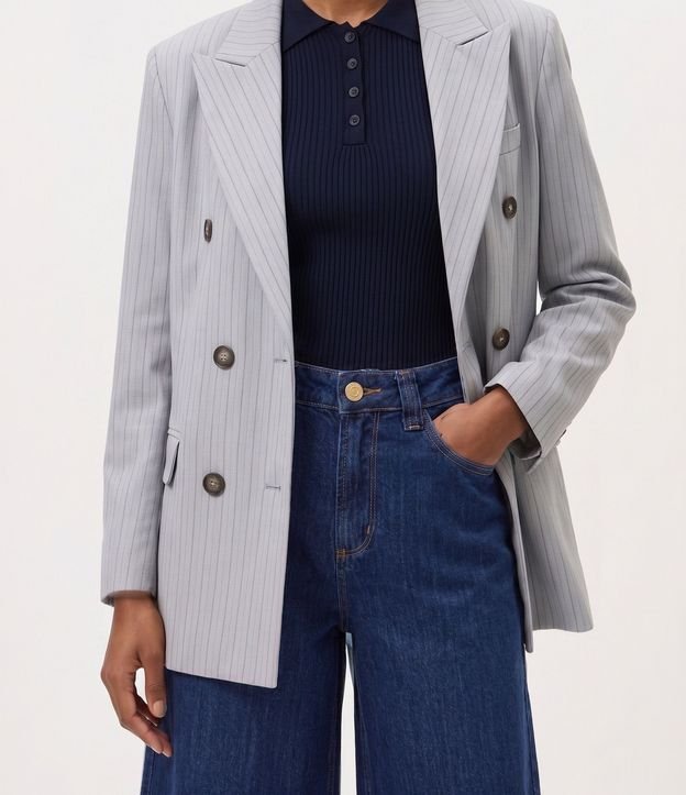 Bermuda Long en Jeans con Cintura Alta y Bolsillos 3