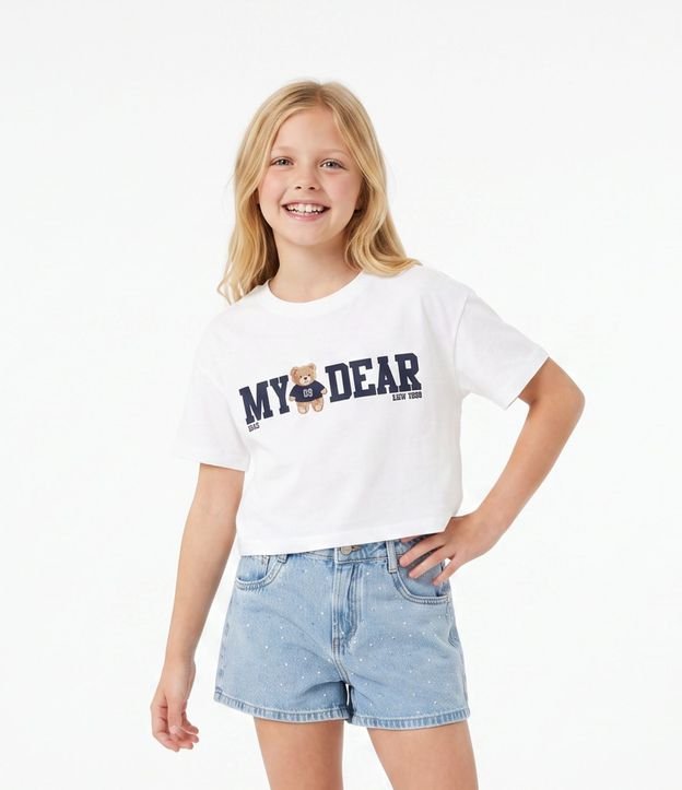 Remera Infantil en Algodón Osito My Dear oso - Talle 5 a 16 años