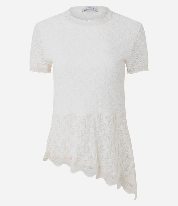 Blusa en Encaje con Bajo Asimétrico 5