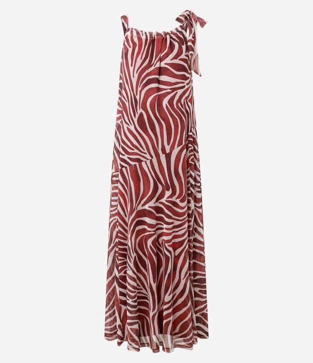 Vestido Largo en Tule con Estampado Abstracta 5