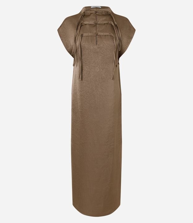 Vestido Túnica Satinado con Cierre Delantero