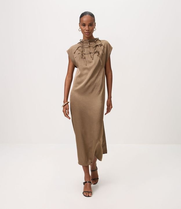 Vestido Túnica Satinado con Cierre Delantero 2