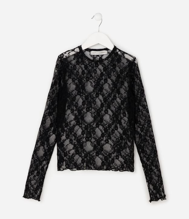 Blusa Infantil en Encaje con Manga Larga - Talle 5 a 16 años 3