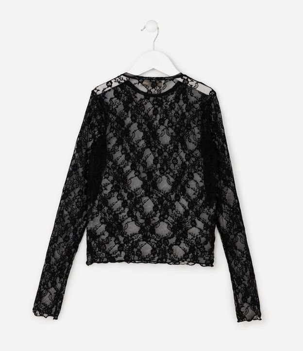 Blusa Infantil en Encaje con Manga Larga - Talle 5 a 16 años 4