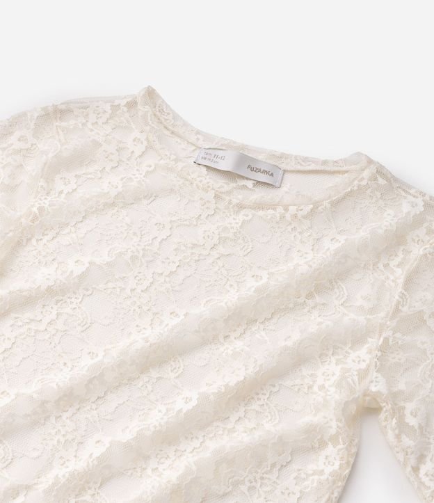 Blusa Infantil en Encaje con Manga Larga - Talle 5 a 16 años 5