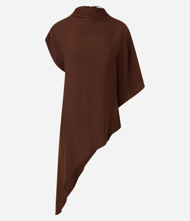 Blusa Over en Viscosa con Cuello Halter y Bajo Asimétrico