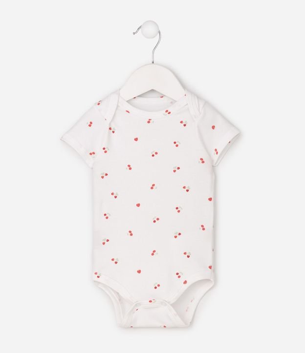 Body Bebé en Algodón Estampado Cerezas y Frutillas - Talle RN a 18 Meses 4