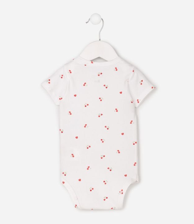 Body Bebé en Algodón Estampado Cerezas y Frutillas - Talle RN a 18 Meses 5