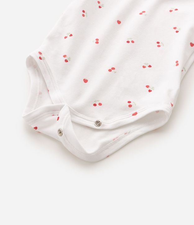 Body Bebé en Algodón Estampado Cerezas y Frutillas - Talle RN a 18 Meses 7