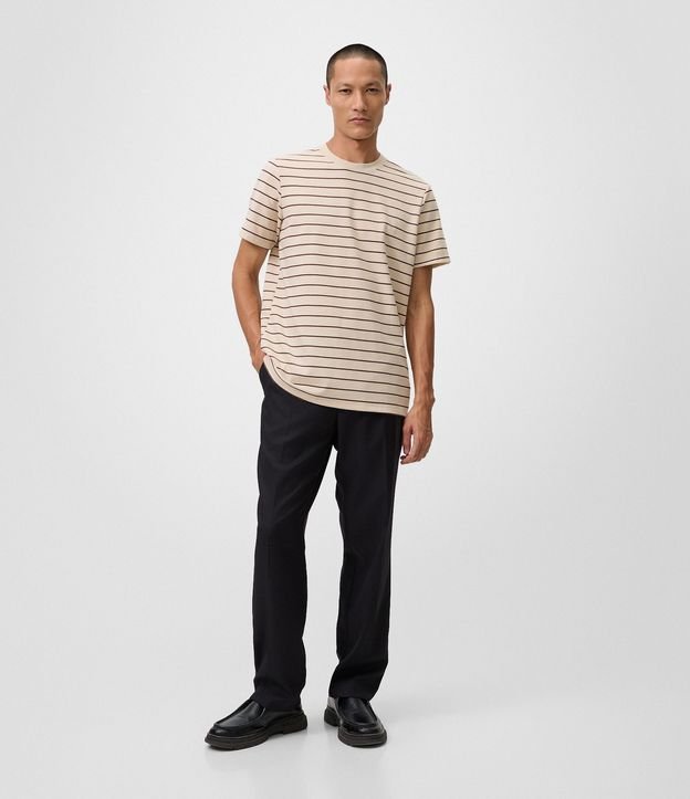 Remera Regular Rayada con Hilo Teñido 2