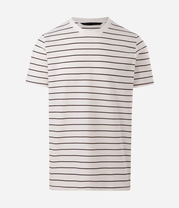 Remera Regular Rayada con Hilo Teñido 5
