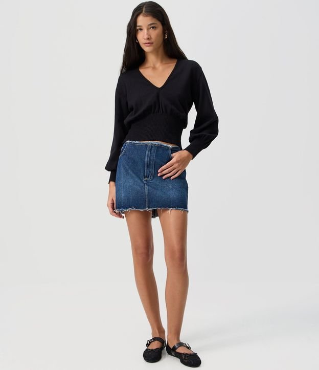 Blusa en Punto con Escote V Profundo 2
