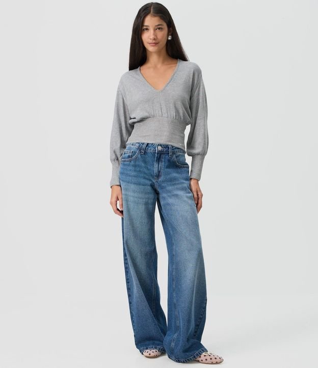 Blusa en Punto con Escote V Profundo 2