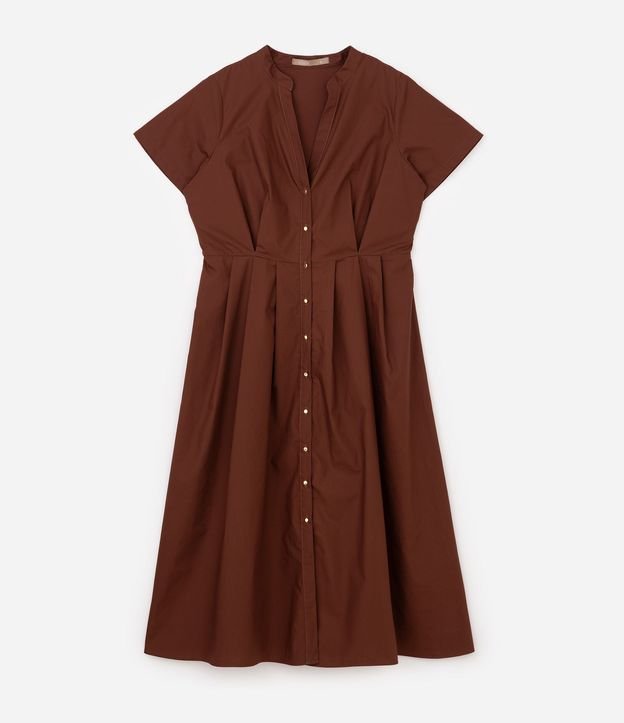 Vestido Midi en Tricolina con Pliegues Curve & Plus Size 5
