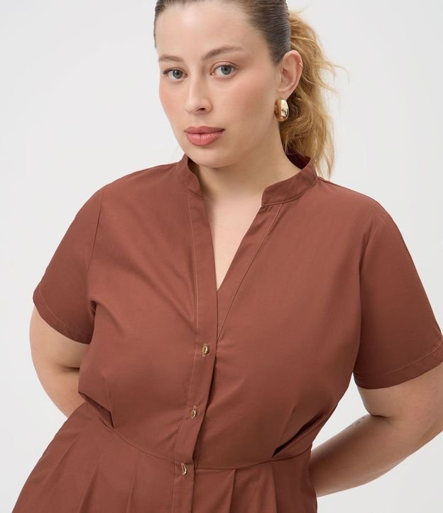 Vestido Midi en Tricolina con Pliegues Curve & Plus Size 3