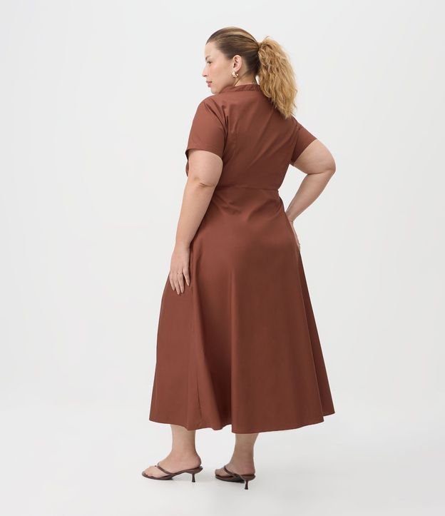 Vestido Midi en Tricolina con Pliegues Curve & Plus Size 4