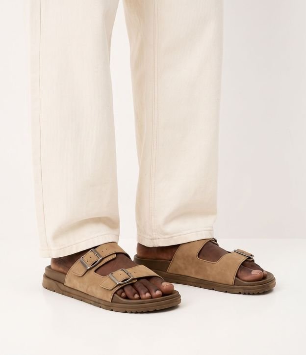 Sandalia Casual en PU con Hebillas Ajustables