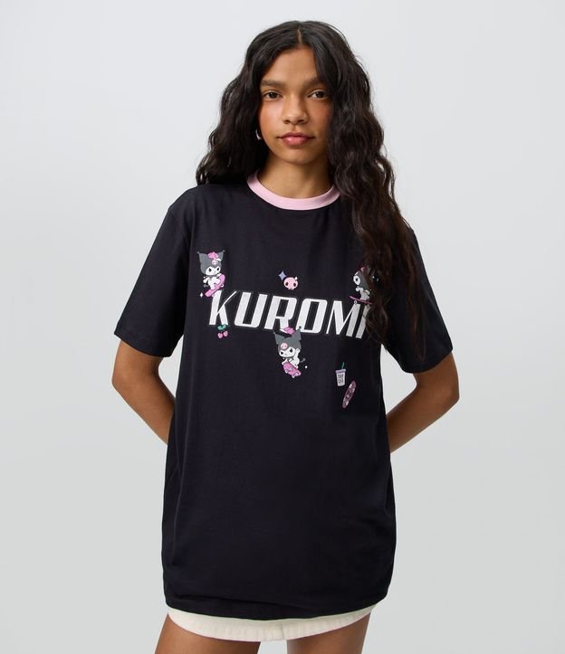 Remera en Algodón con Estampado de Skate y Kuromi 1
