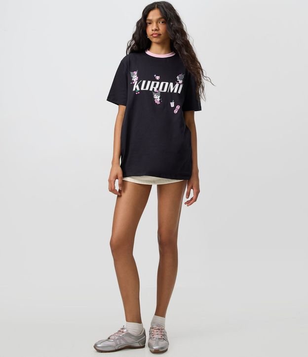 Remera en Algodón con Estampado de Skate y Kuromi 2