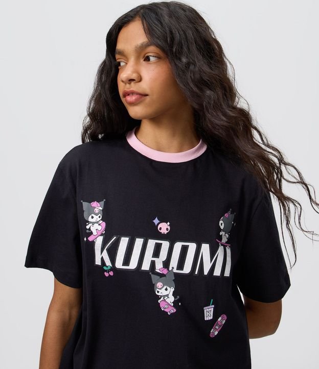 Remera en Algodón con Estampado de Skate y Kuromi 3