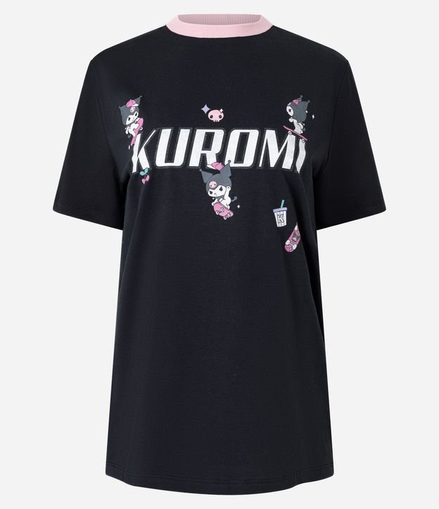 Remera en Algodón con Estampado de Skate y Kuromi 5