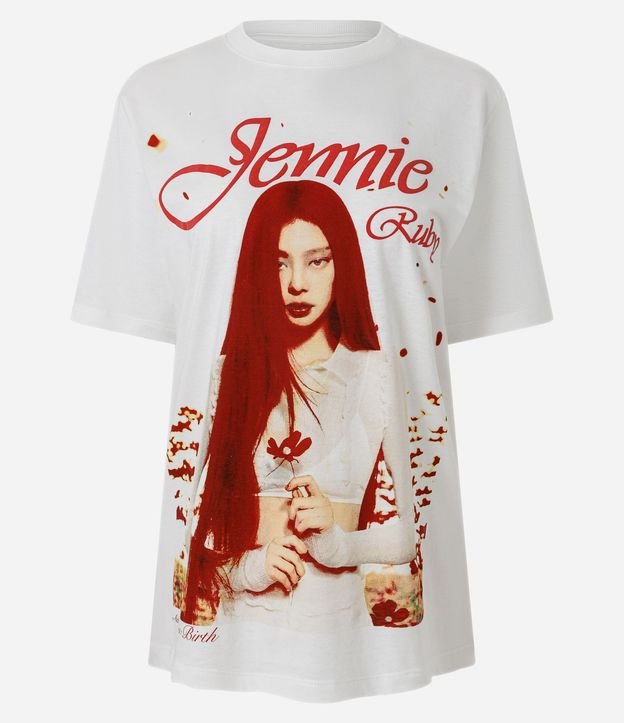 Remera en Algodón con Estampado Jennie Ruby con Lettering 5