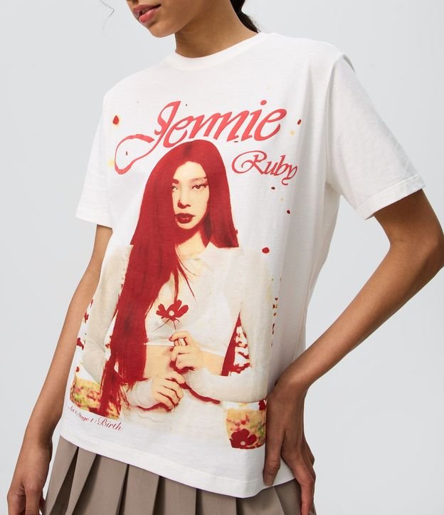 Remera en Algodón con Estampado Jennie Ruby con Lettering 3