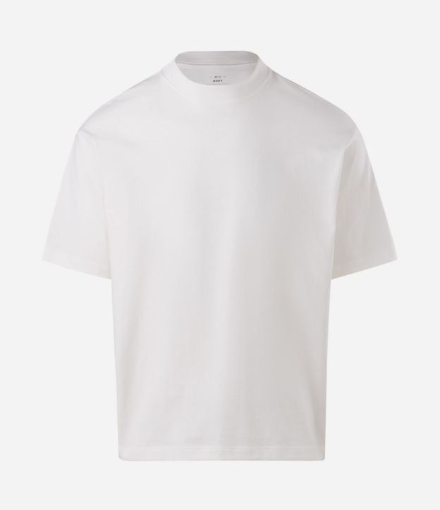 Remera Boxy en Algodón con Cuello Mock Neck 2