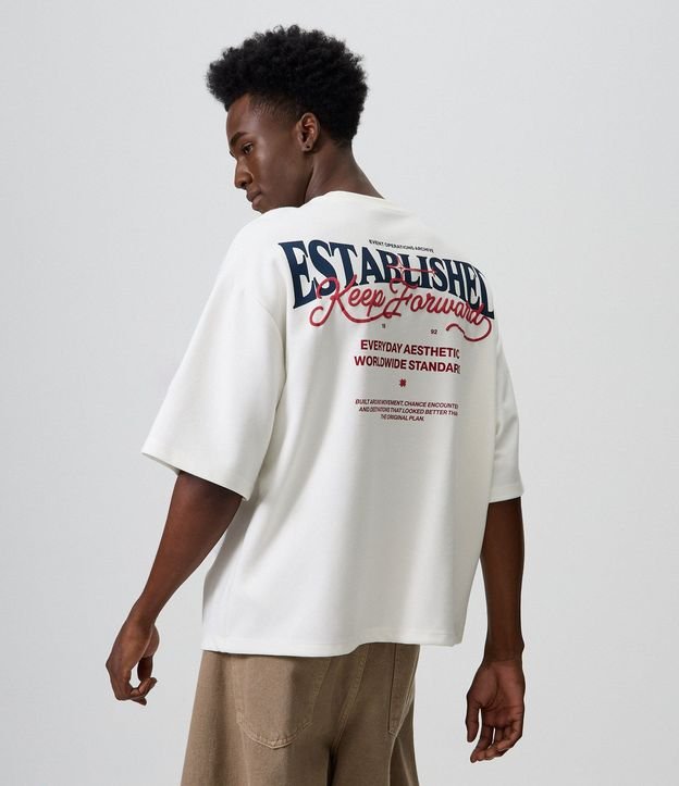 Remera Oversized en Suedine con Lettering Delantero y Posterior 1