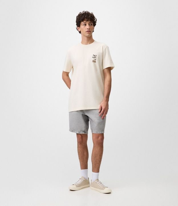 Remera Comfort en Algodón con Estampa de Ícones de Vasos 2