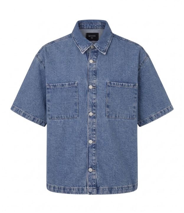 Camisa Boxy en Jeans con Bolsillos Marmorlada