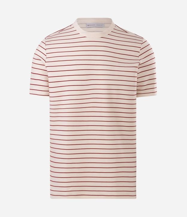 Remera Regula en Algodón con Estampa de Rayas 5