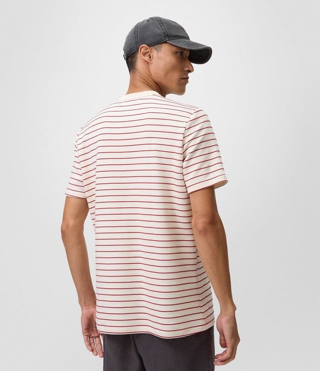 Remera Regula en Algodón con Estampa de Rayas 3