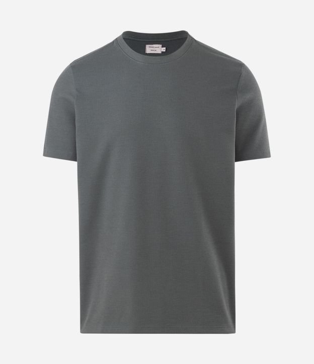Remera Regular en Algodón con Textura