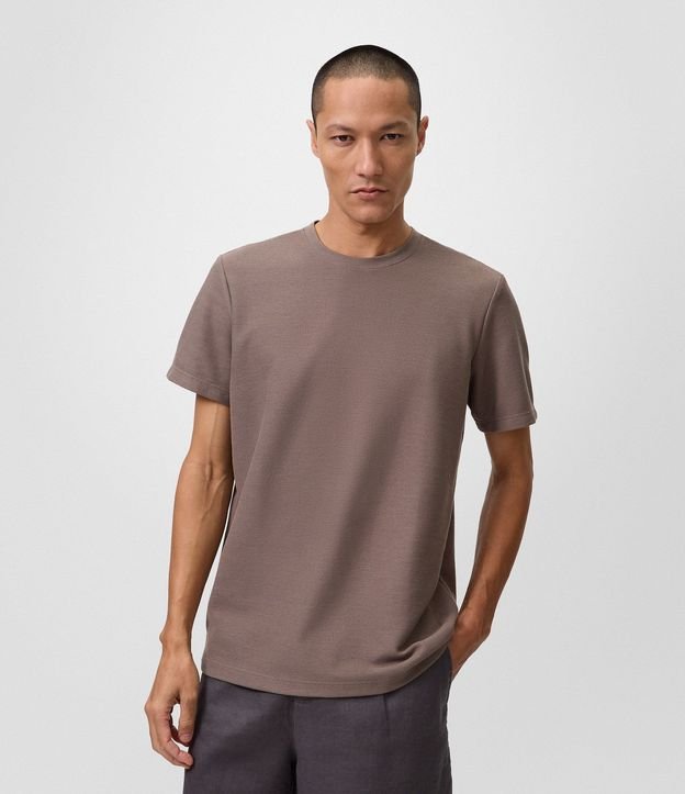 Remera Regular con Textura Colmena