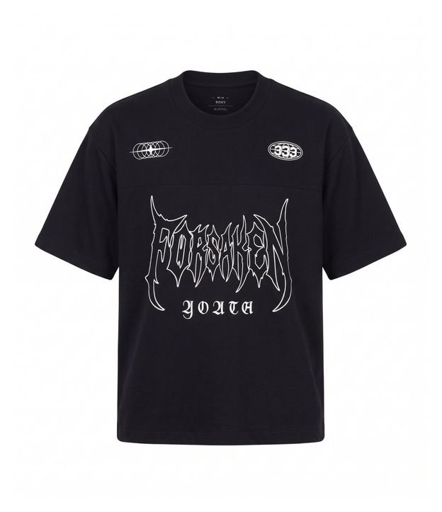 Remera Boxy en Algodón con Lettering Forsaken Youth 5
