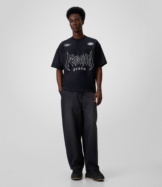 Remera Boxy en Algodón con Lettering Forsaken Youth 2