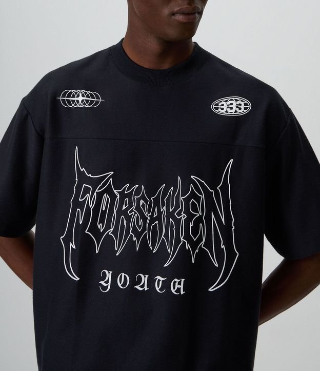 Remera Boxy en Algodón con Lettering Forsaken Youth 4