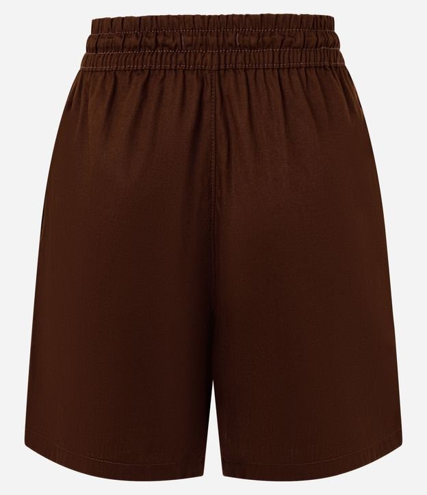 Short Evasê en Sarga con Cintura Elástica y Friso 2