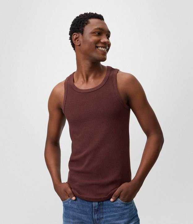 Musculosa Regular en Flamê con Textura